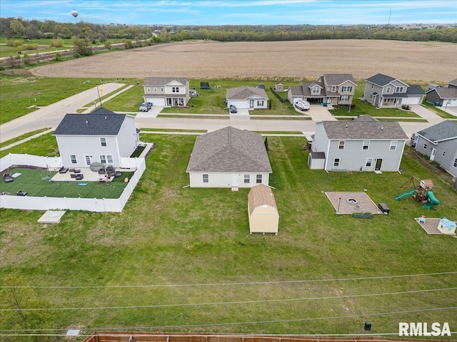 drone / aerial view featuring a residential view