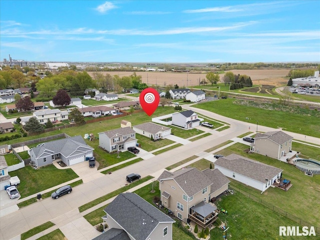 drone / aerial view featuring a residential view