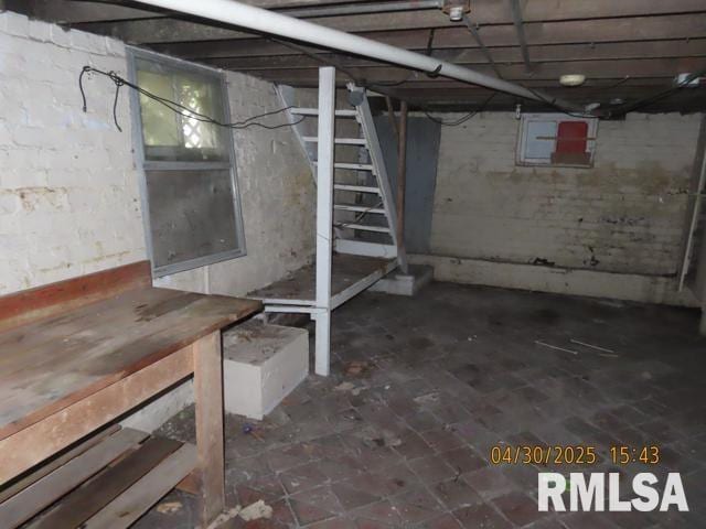 basement with stairway