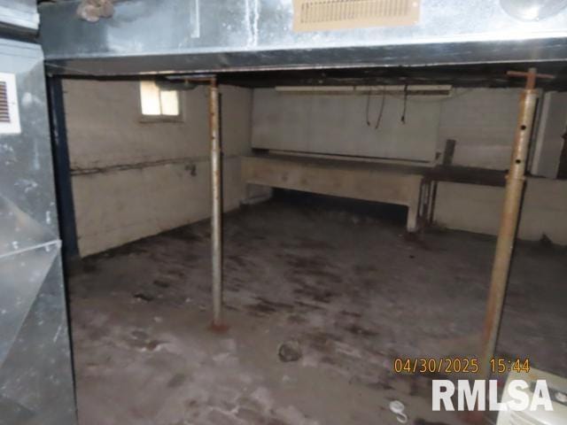 view of unfinished basement