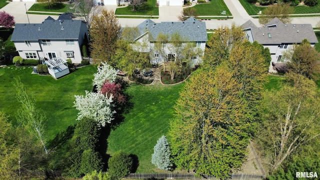 bird's eye view with a residential view
