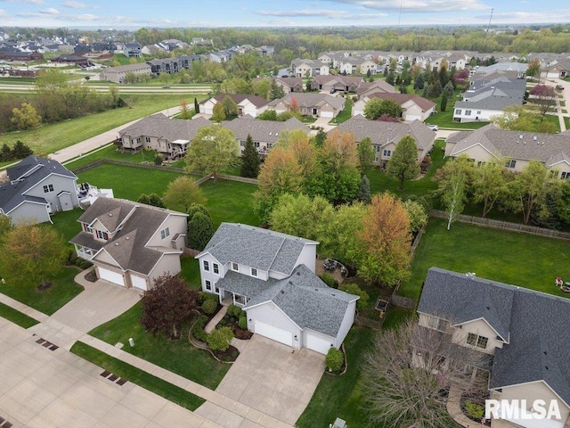 aerial view featuring a residential view