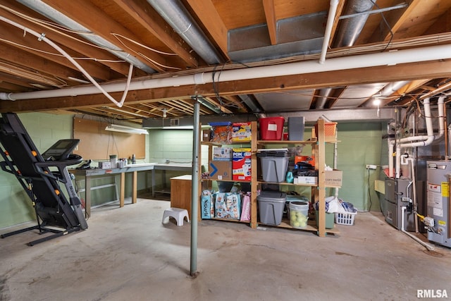 unfinished below grade area featuring water heater