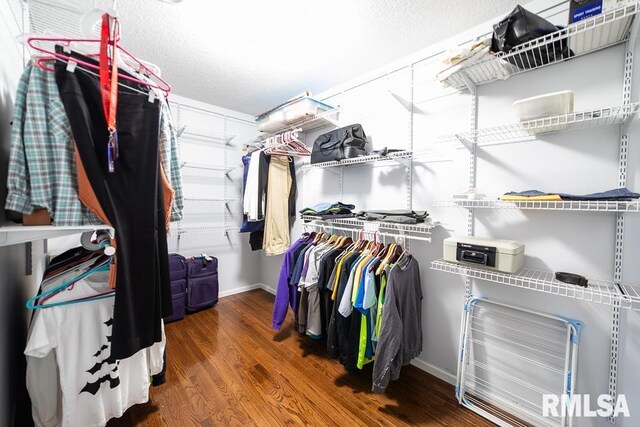 spacious closet with wood finished floors