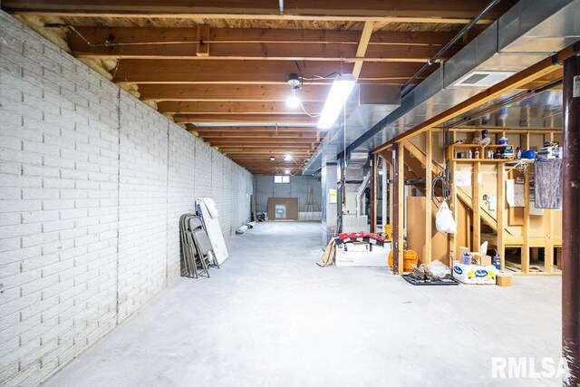 unfinished below grade area with heating unit
