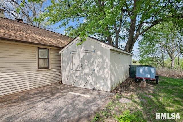 view of shed