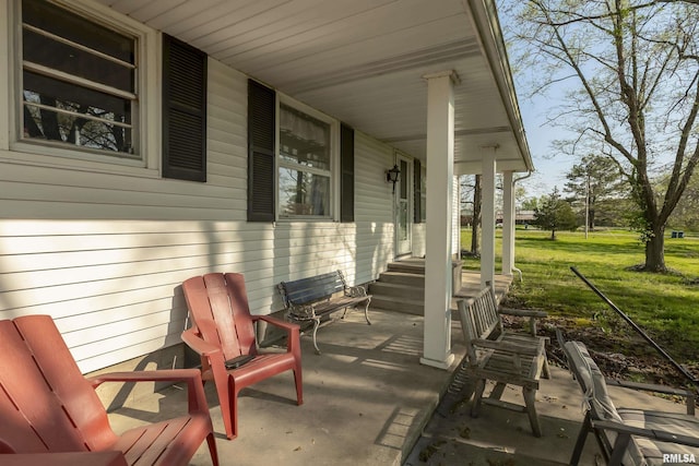 view of patio with covered porch