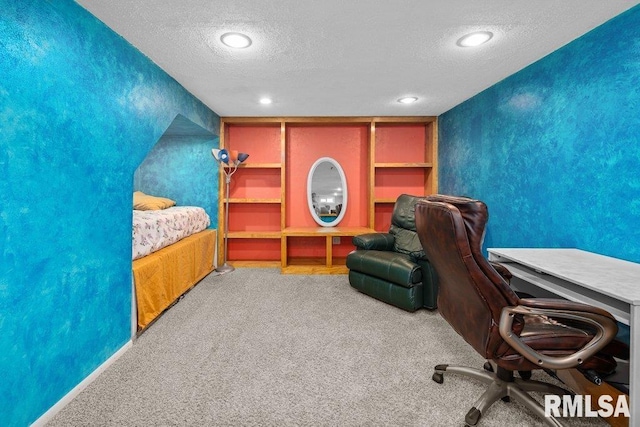 2303 Pinehurst St, Bettendorf, IA 52722 - office space featuring a textured ceiling, carpet flooring, and recessed lighting