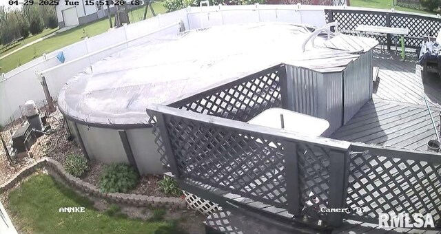 717 NE 2nd St, Galva, IL 61434 - deck featuring outdoor dining area, a hot tub, and fence
