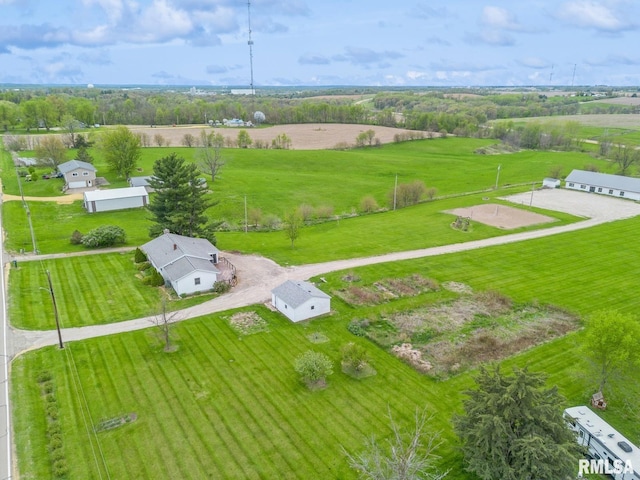 drone / aerial view featuring a rural view