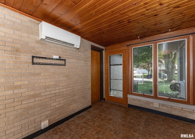 3418 25th St, Rock Island, IL 61201 - unfurnished sunroom with a wall mounted air conditioner