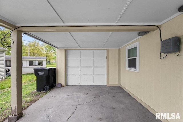 view of garage