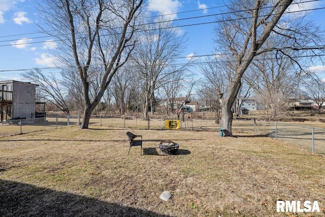 view of yard with fence
