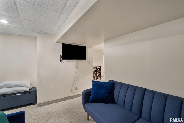 living room featuring carpet