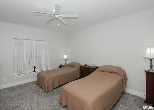 6811 Genesis Way, Bettendorf, IA 52722 - bedroom featuring carpet flooring, baseboards, and a ceiling fan