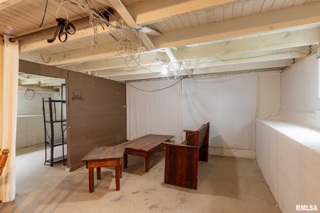 301 N 11th St, Herrin, IL 62948 - unfinished below grade area with wood ceiling