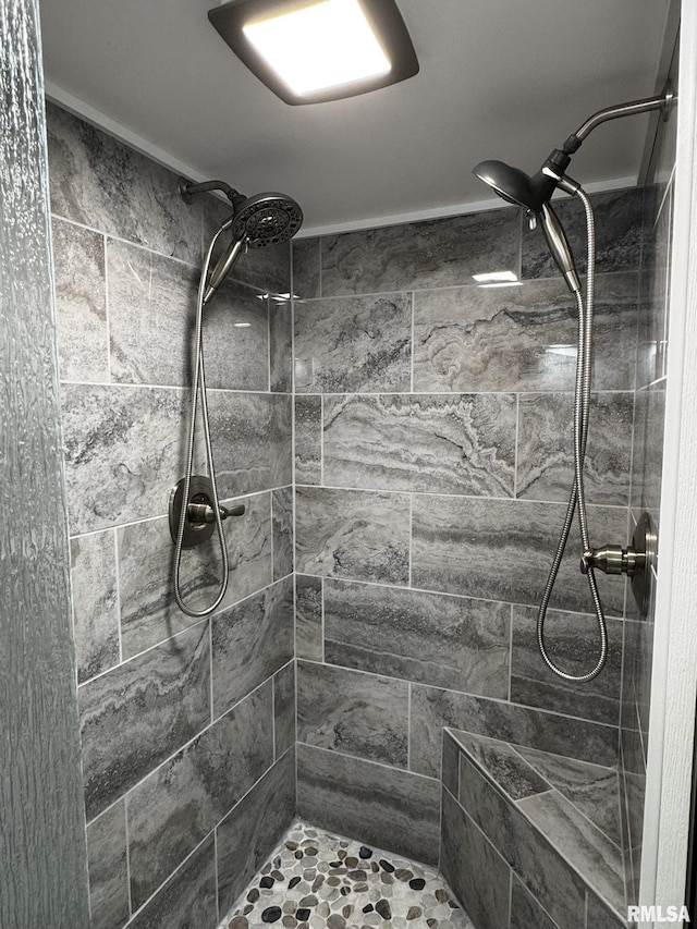 full bathroom with tiled shower