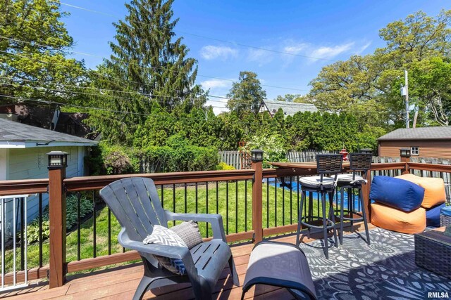 view of wooden deck