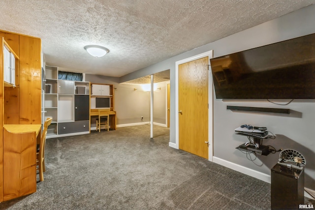 1960 Tam-O-Shanter Dr, Bettendorf, IA 52722 - finished basement with carpet floors, a textured ceiling, and baseboards