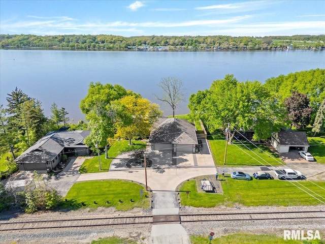 drone / aerial view of a large body of water