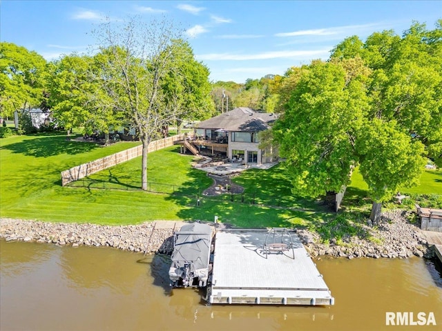 view from above of property with a nearby body of water