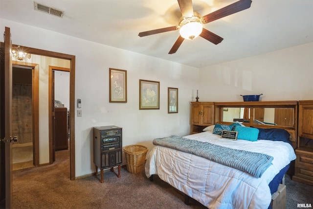 2505 26th Avenue Ct Unit J, Rock Island, IL 61201 - bedroom with carpet floors and a ceiling fan