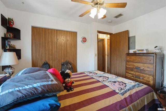 2505 26th Avenue Ct Unit J, Rock Island, IL 61201 - bedroom featuring a closet and ceiling fan