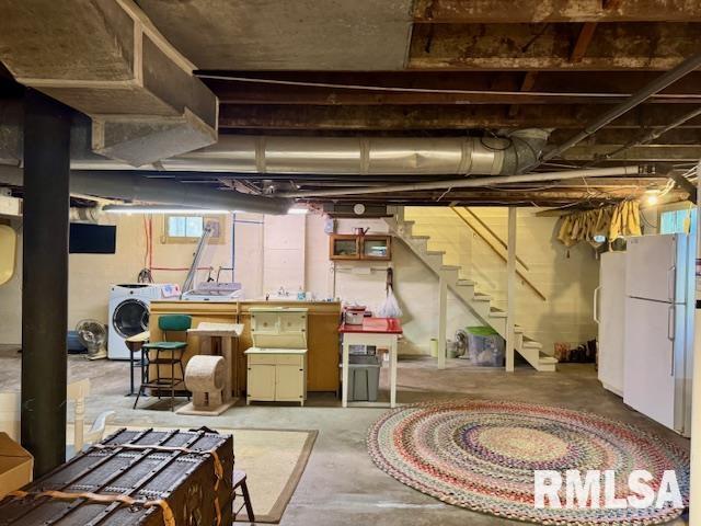 basement with stairs