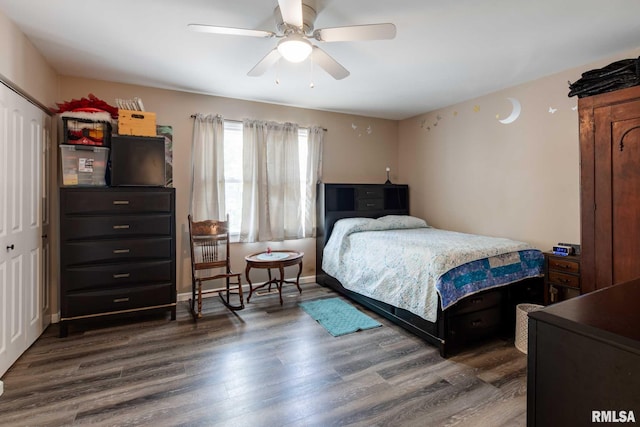 17503 N Woodlawn Ln, Woodlawn, IL 62898 - bedroom featuring wood finished floors and a ceiling fan