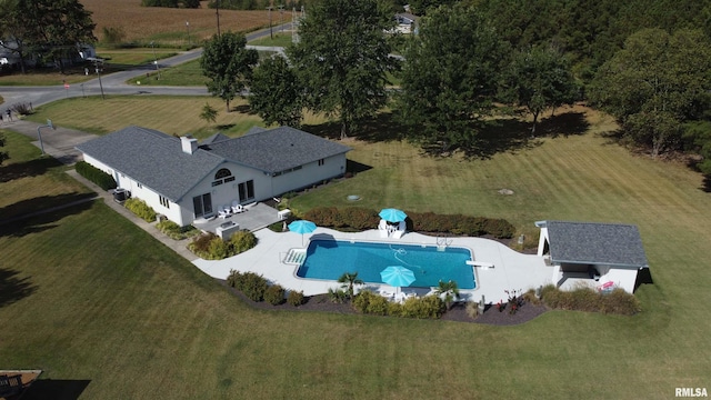 12 Old Marion Rd, West Frankfort, IL 62896 - view from above of property featuring a pool area