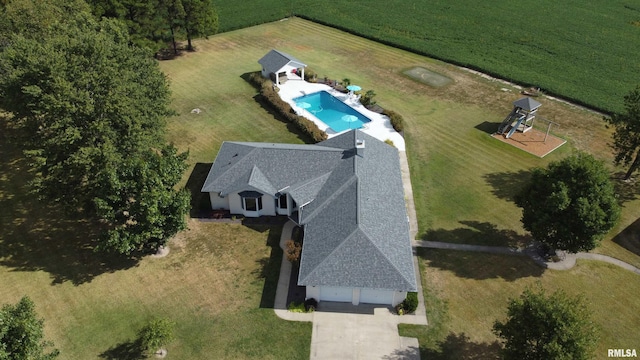 12 Old Marion Rd, West Frankfort, IL 62896 - aerial view of property and surrounding area featuring a pool