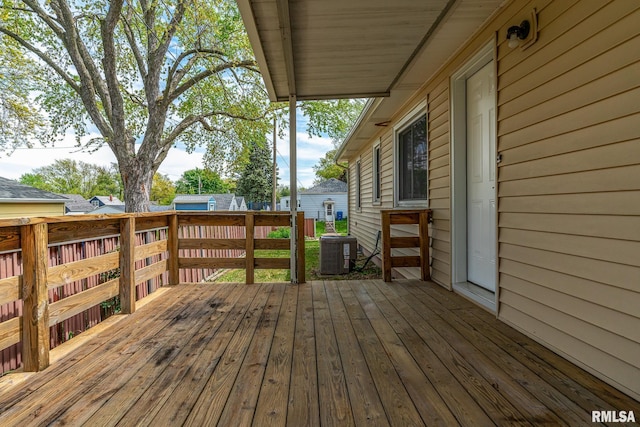 deck featuring central AC