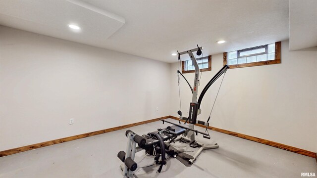 2117 Harrison St, Davenport, IA 52803 - exercise room with recessed lighting and baseboards