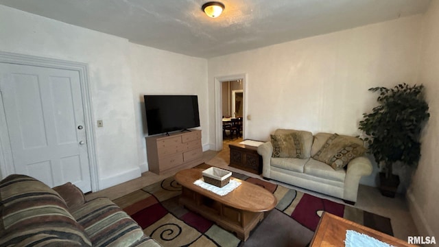 living area with baseboards
