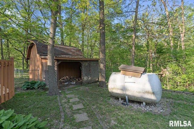 1401 265th St, Sherrard, IL 61281 - view of yard with fence, a storage shed, and an outdoor structure