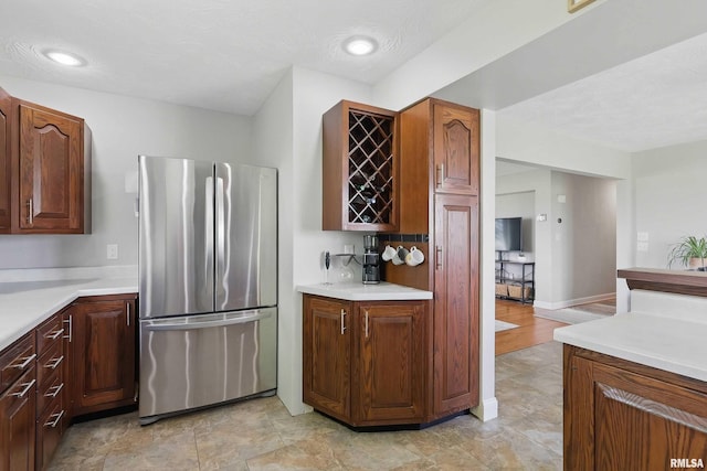 13218 300th St, Donahue, IA 52746 - kitchen with freestanding refrigerator and light countertops
