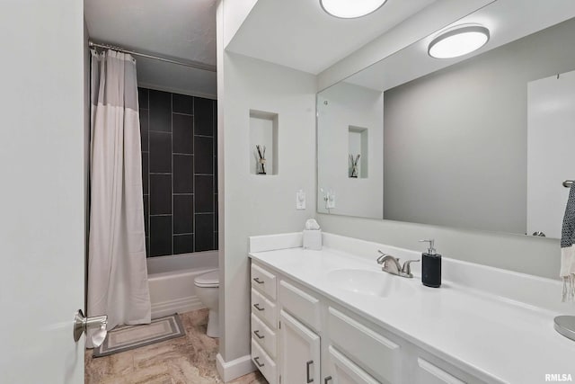 13218 300th St, Donahue, IA 52746 - full bath with vanity, toilet, and shower / tub combo