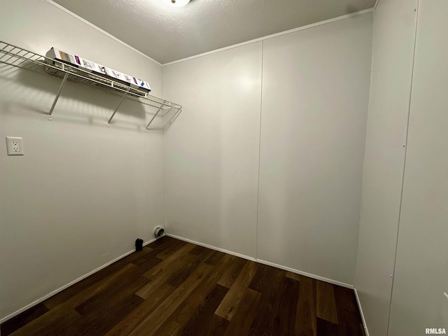 806 Boyd St, Eldorado, IL 62930 - washroom featuring dark wood-style flooring and ornamental molding