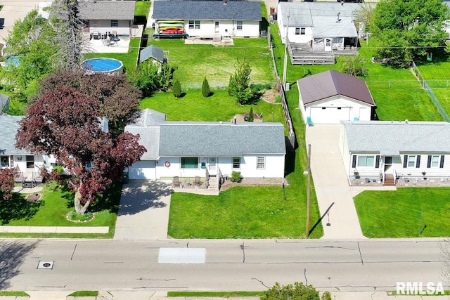 aerial view of residential area