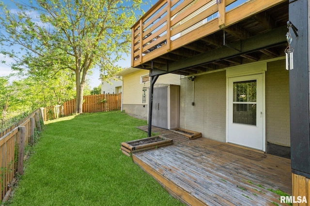 2885 Willow Dr, Bettendorf, IA 52722 - view of yard with a wooden deck