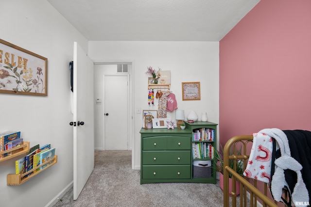 bedroom featuring carpet