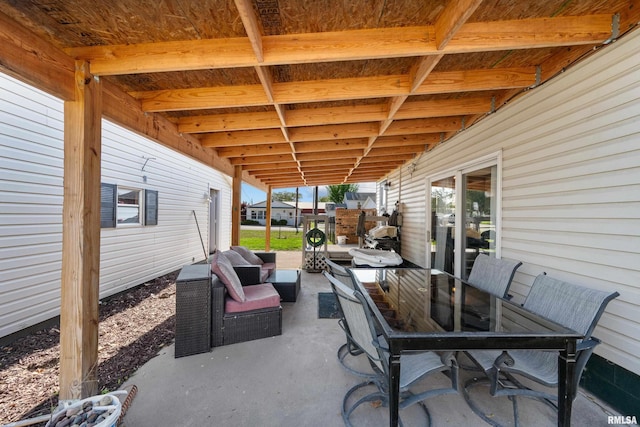 view of patio with outdoor dining space