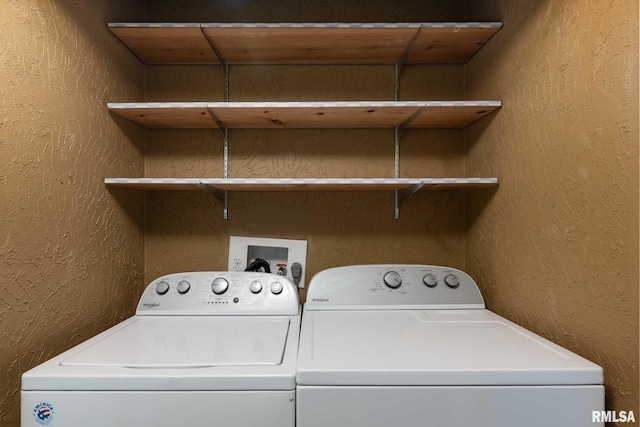 1401 Thomas St, Carterville, IL 62918 - washroom with independent washer and dryer and a textured wall