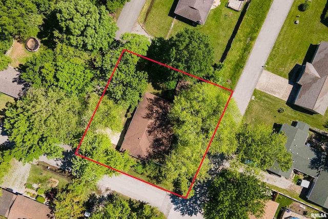 1401 Thomas St, Carterville, IL 62918 - aerial overview of property's location with property parcel outlined