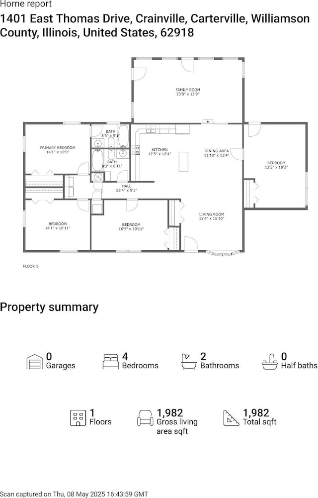 1401 Thomas St, Carterville, IL 62918 - floor plan / room layout