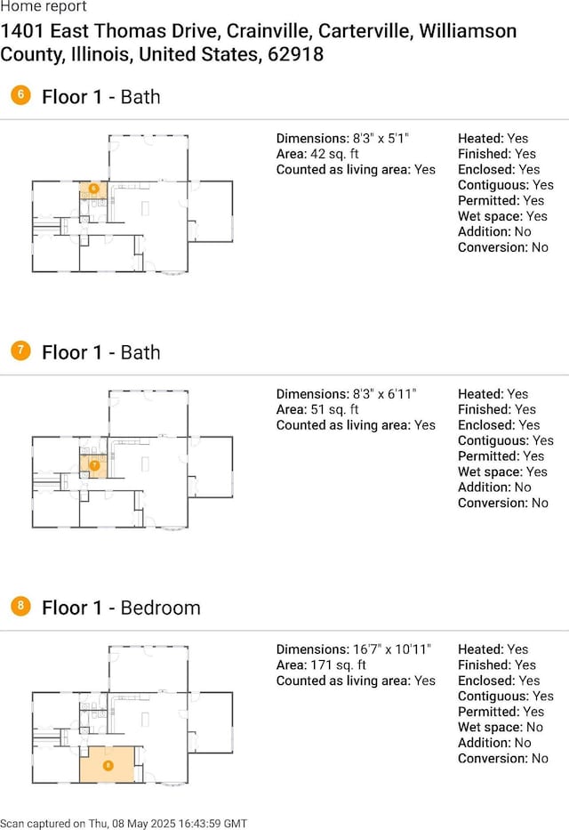 1401 Thomas St, Carterville, IL 62918 - room layout