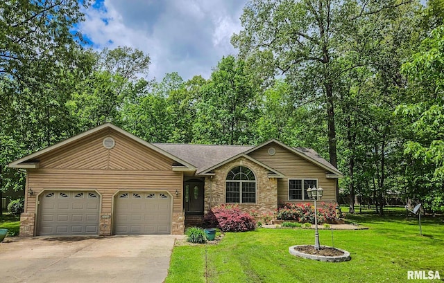 2505 Joel Dr, Herrin, IL 62948 - view of front facade with a garage, concrete driveway, a front yard, and a shingled roof