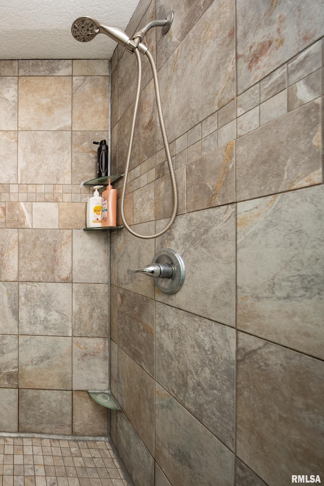 9932 123rd St, Davenport, IA 52804 - bathroom view of tiled shower and a textured ceiling