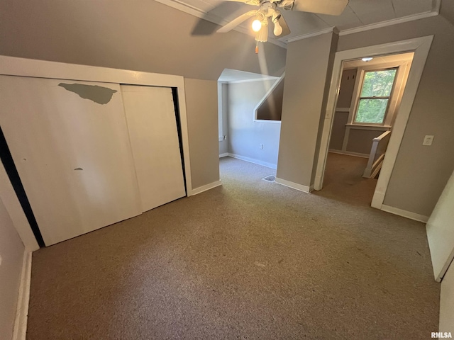 1935 12th Ave, Moline, IL 61265 - bonus room with a ceiling fan, carpet flooring, and baseboards