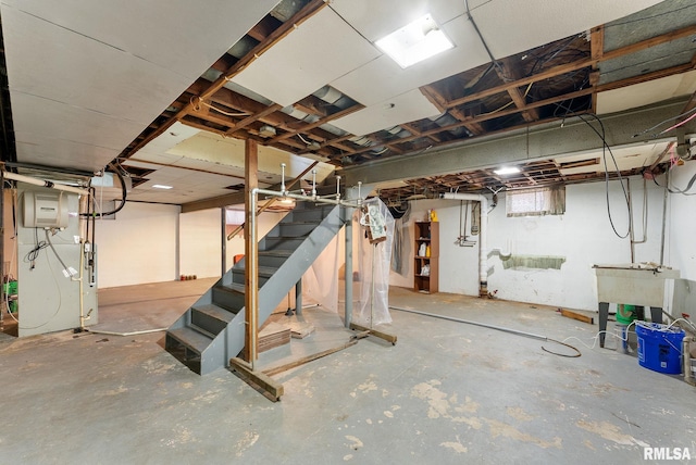 101 N Ridge St, Cambridge, IL 61238 - unfinished basement with stairway